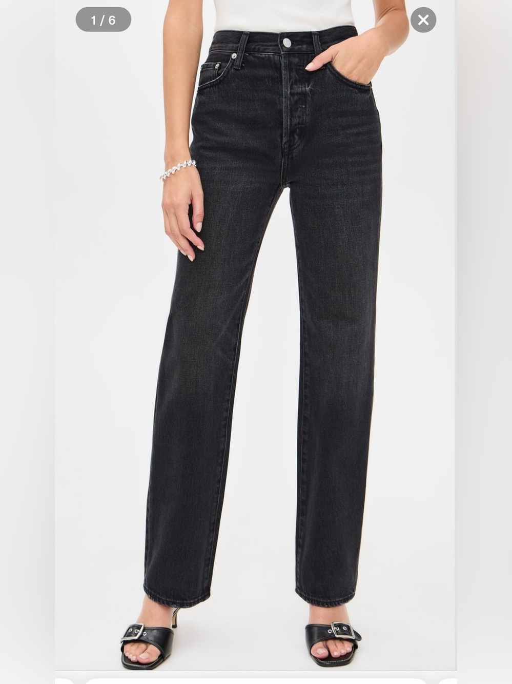 Pistola Cassie Straight Leg Jeans in Stormy (size 25)